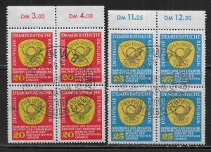 Germany DDR 432-33 Postal Ministers Conference set Blocks of 4 CTO NH