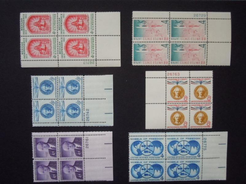 1960 US Plate Block Year Set Complete  #1139-1173  MNH OG 35 Plate Blocks