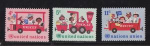 United Nations - New York # 161-163, UNICEF Fund, Mint NH, 1/2 Cat.