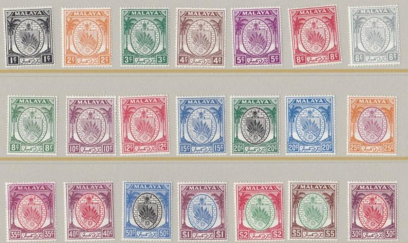 NEGRI SEMBILAN  1949  S G 42 - 62  SET OF 21  MH  CAT £130