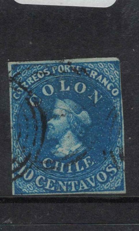 Chile 10c Estanco Four Margins, Item Two VFU (2dvs)