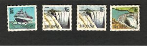 Scarce Rhodesia SC #282-84 #287  Water Hydro Tourism Transportation used stamps