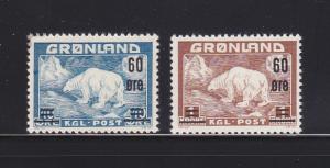 Greenland 39-40 Set MNH Animals, Polar Bears (C)