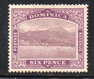 Dominica Sc 42 1909 6d view of Roseau  stamp mint