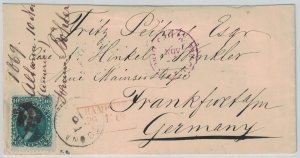 US Scott #68 on 1869 cover Altoona, PA to Germany