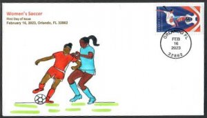 5754-FDC - 63c Women's Soccer - Wally Jr Cachet - 23-I-101-Bullseye- Flo...