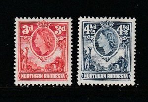 Northern Rhodesia 65, 67 MH Queen Elizabeth II