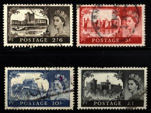 GB Scott 309-12 SG 536-39  Castles Issue  VF USED