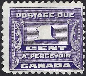 Canada #J11 1¢ Postage Due (1934). Very good centering. Used.