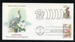 US 1970 Birds & Flowers, Louisiana Dual FDC with Scott 2308 UA Ripper cachet