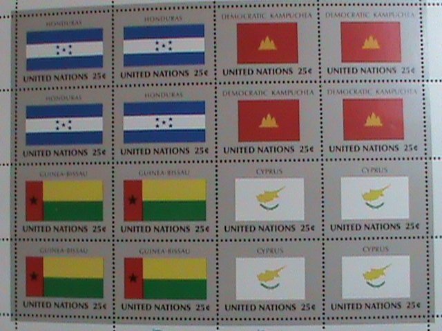 ​UNITED NATION-1989 SC#562-5 U. N. FLAGS SERIES MNH FULL SHEET- VERY FINE