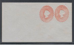 Tasmania H&G KB6 mint. 1892 ½p & ½p red QV indicia on small blue envelope