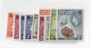 Pitcairn Islands Sc #20-30 QE set of 11 OG VF