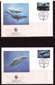 Tonga WWF Whales 4 FDC / 1996