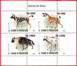 A4467 - SAO TOME & PRINCE - ERROR MIPERF, small bow: 2008 hyenas hyenas-
