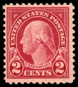 US Sc 554 F-VF/Mint NO GUM - 1923 2¢ Washington Type I