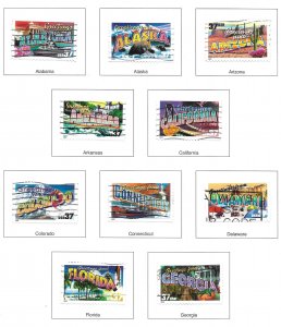 United States 3696-6745 37c State Greetings Singles Used Brookman $39.75