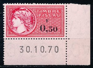 France Timbre Fiscal Revenue Stamp Single MNH