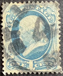 Scott#: 145 - Benjamin Franklin, w/o Grill 1¢ 1870 used single stamp - Lot 19