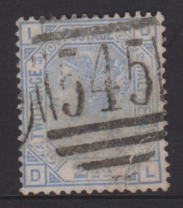 Great Britain 1880 QV 2 1/2d Ultra Sc#68 Plate 19  U Spacefiller