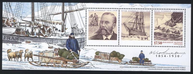 GREENLAND 2004 = OTTO SVERDRUP = Souvenir sheet = JOINT ISSUE w/ Canada & Norway 