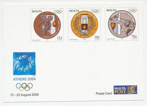 Postal card Malta 2004 Olympic Games Athens 2004