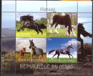 Congo 2011 Horses (2) MNH Cinderella !