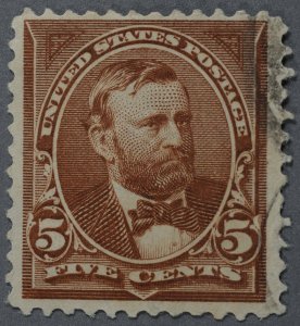 United States #255 Used FN Good Color Chocolate Bright Paper Very Light Cancel