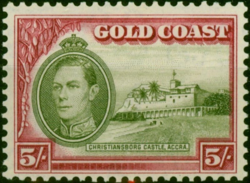 Gold Coast 1940 5s Olive-Green & Carmine SG131a Fine MM