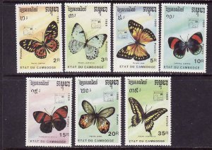 Butterflies-Insects-Cambodia-Sc#997-1003-unused NH set-19