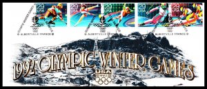 KAPPYSSTAMPS 318 SET OF 6 1992 WINTER OLYMPIC GAMES OFFICIAL CACHETS USPS
