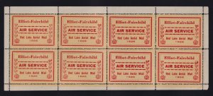 Canada Sc #CL8 (1926) Elliot-Fairchild Air Service Semi-Official Airmail Pane NH