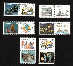 CANADA 6 DIFFERENT MINT NEVER HINGED SE-TENANT PAIRS OF INUIT STAMPS 