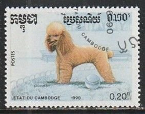 1990 Cambodia - Sc 1049 - used VF - 1 single - Dogs