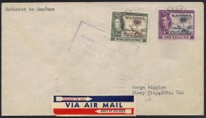 GAMBIA 1942 1sh & 2sh & 6d K. GEORGE VI 1st FLIGHT BATHURST TO SAN JUAN PUERTO