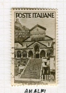 ITALY; 1946 early Republics Pictorial issue fine used 1L. value