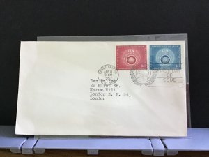 United Nations 1957 New York England  1st Day Issue stamps cover R31184
