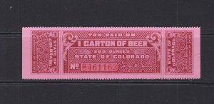 JASTAMPS: Colorado Beer Tax, 288 Ounces. SRS Catalog # B11, CV $40 Unused NH