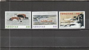 Faroe Islands  Scott#  307-309  MNH  (1996 Paintings by Janus Kamban)