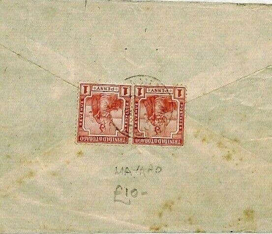 Trinidad & Tobago 1919 *Mayaro* Cover CDS Postmark USA {samwells-covers} CS242