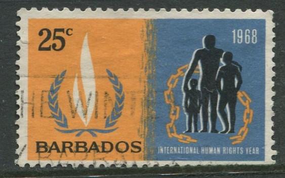 Barbados -Scott 310 - Inter. Human Rights Year - 1968 - Used -Single 25c Stamps