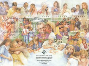 Canada 1994 Year of The Family Souvenir Sheet, #1523 Used