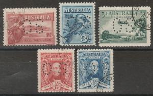 AUSTRALIA 1927 COMMEMORATIVES OS CTO RANGE  