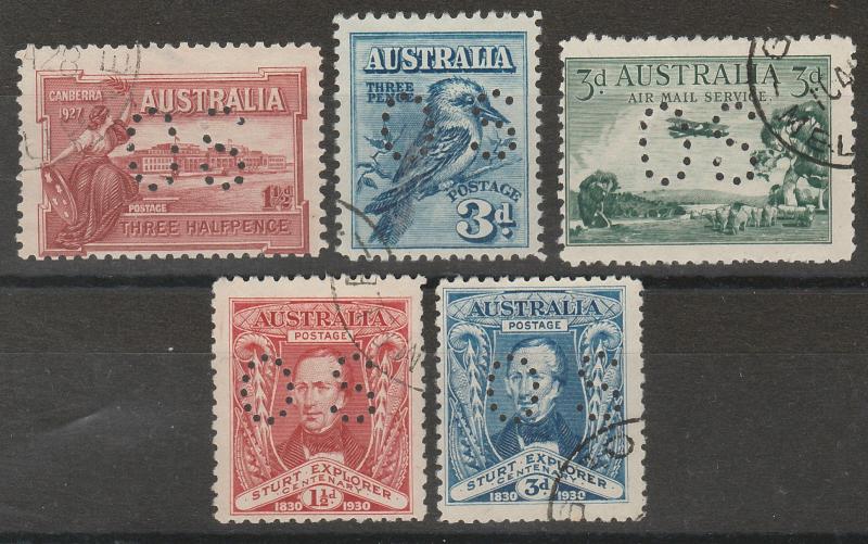 AUSTRALIA 1927 COMMEMORATIVES OS CTO RANGE  