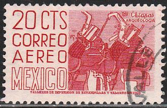 MEXICO C220, 20cents 1950 Definitive 2nd Printing wmk 300 USED, F-VF. (1049)