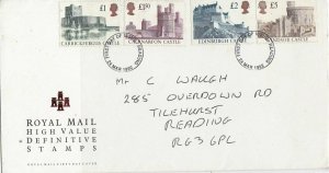 G.B. 1992 R.Mail High Value Definitive Various Castles Stamps FDC Cover Rf 34831