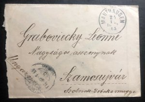 1915 Mauthausen Austria Cover To Lzamosujvan Hungary