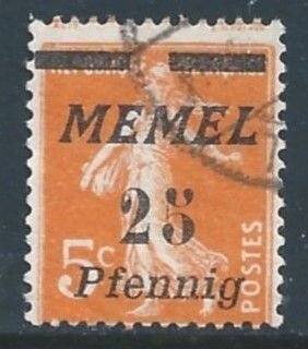 Memel #56 Used 5c French Sower Issue Ovptd. Memel & Surcharged