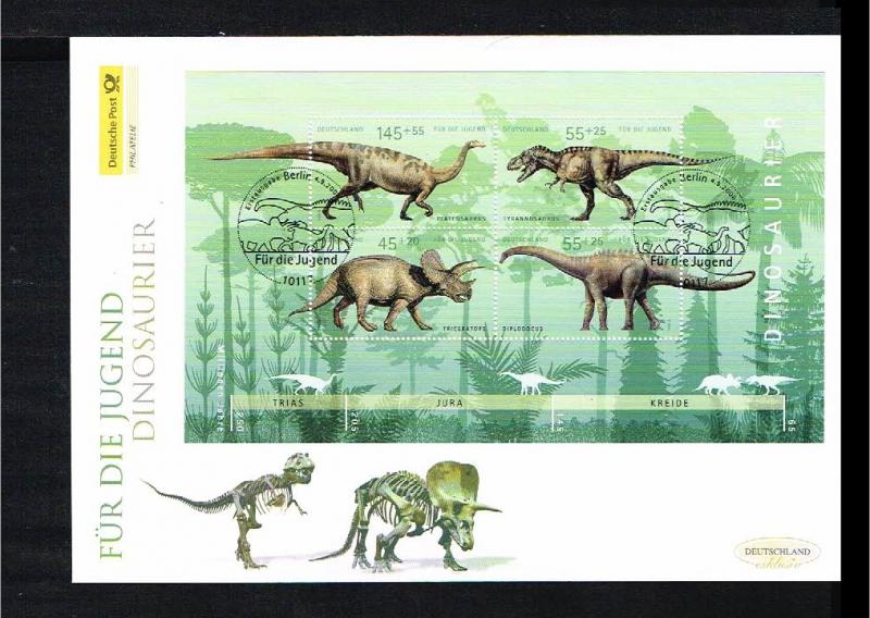 2008 - Deutschland FDC Mi. Block 73 - Fauna & Animals - Prehistoric - Dinisau...