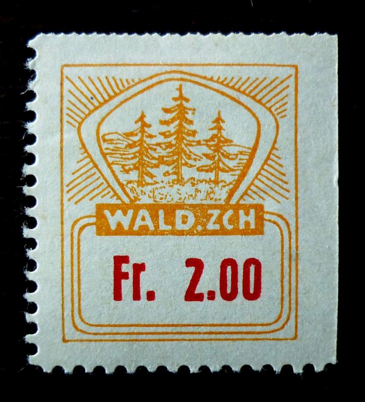 SWITZERLAND-WALD.ZCH-REVENUE STAMP (MH)! helvetia schweiz tax stempelmarke M4